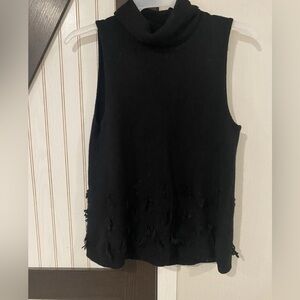 Women's One Grey Day Knit Sleeveless Open Back High Neck Sweater - XSmall